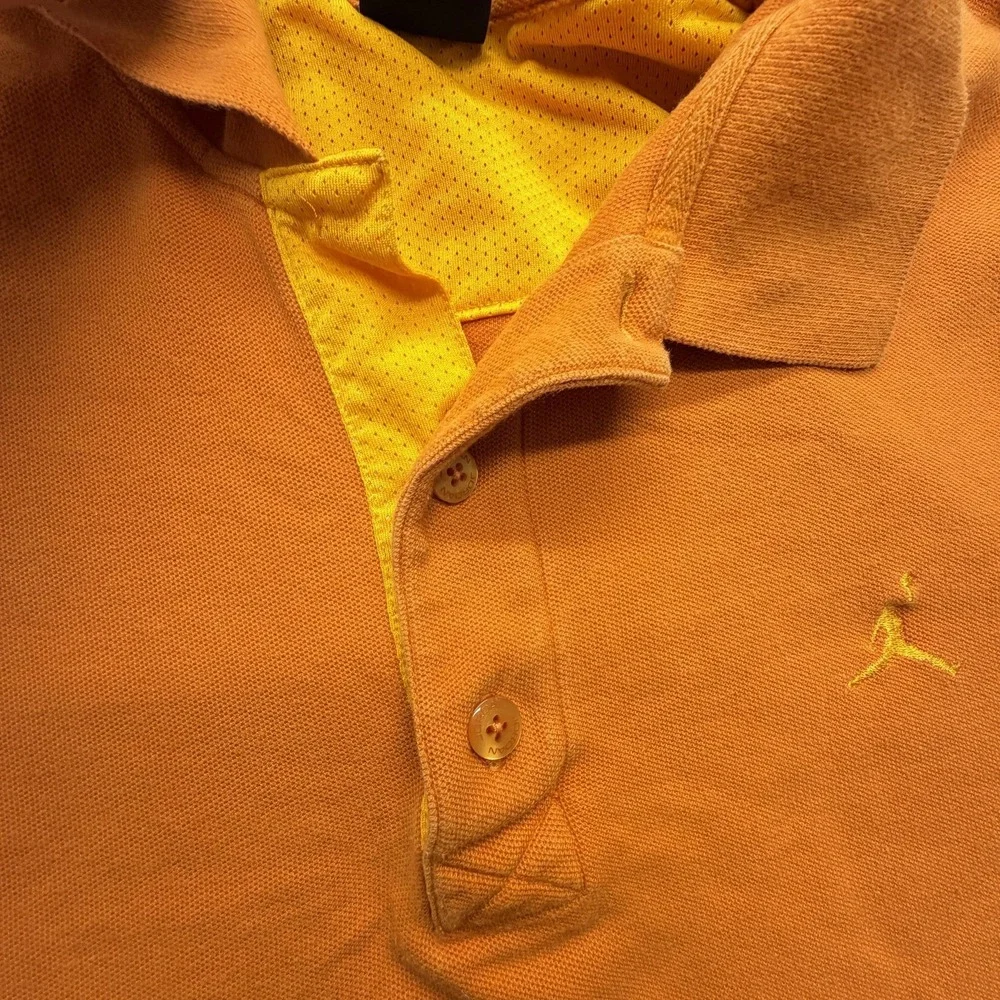 Jordan‎ Polo Shirt Mens 2XL Orange Cotton Polyester Breathable Short Sleeve